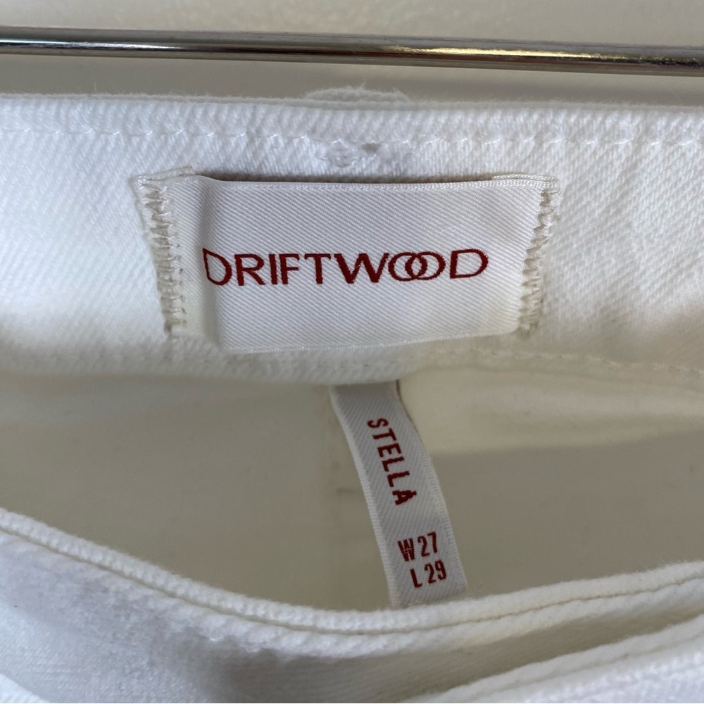 Driftwood Stella Jeans Womens 27" x 29" White High Rise Straight Leg Ankle Boho - Picture 8 of 13
